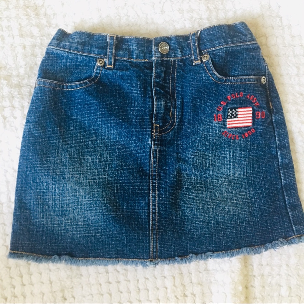 U.S. Polo Girls Denim Skirt, S 4T